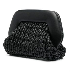 MUST GO / OBO: NWT Themoire Clutch + Crossbody Strap Gea Knitted Vegan Leather